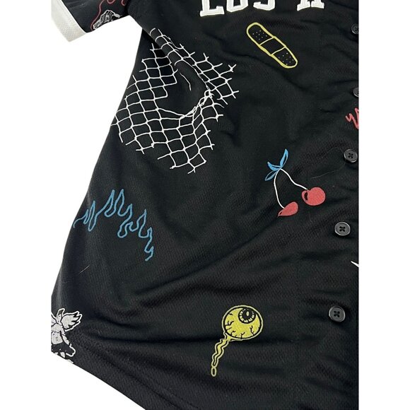 Rue21 Los Angeles Graphic Baseball Jersey Button-Up S Short Sleeves Athleisure - Picture 7 of 16